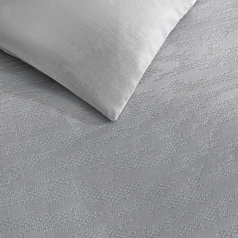 Vera Wang - King Duvet Cover Set Textured Illusion Gray Luxe Bedding NEW